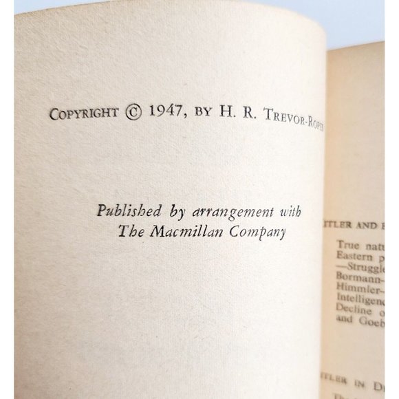 Accents 1947 The Last Days Of Hitler First Edition Pb Vintage